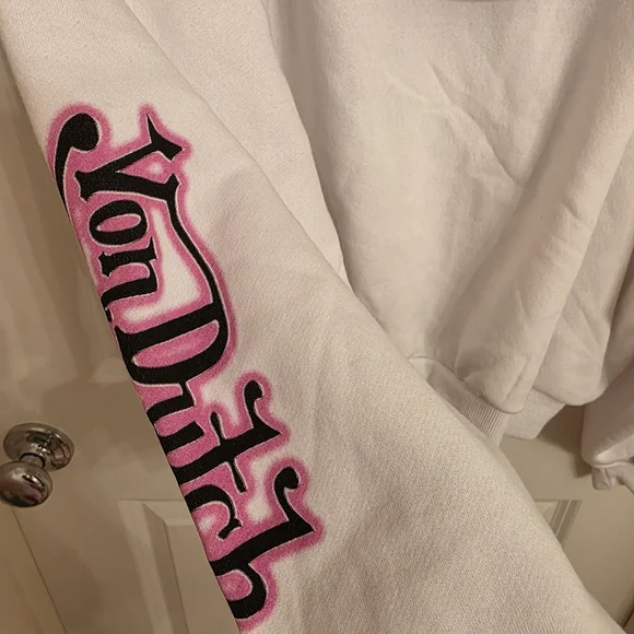 Von Dutch White Hoodie with Pink Accents - Picture 3 of 3